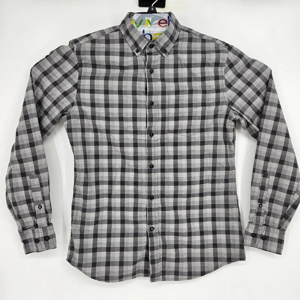 Banana Republic Shirt Mens Medium Button Up‎ Luxe Flannel Plaid Long Sleeve